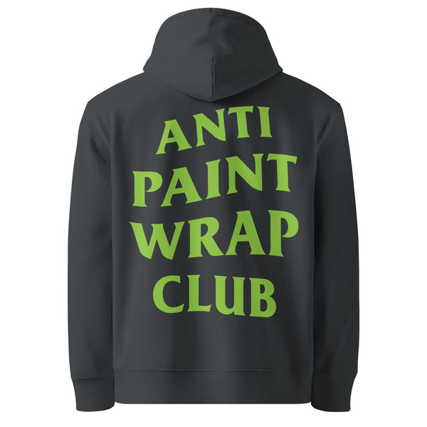 Anti Paint Wrap Club Hoodie — India Ink Grey hoodie, back view