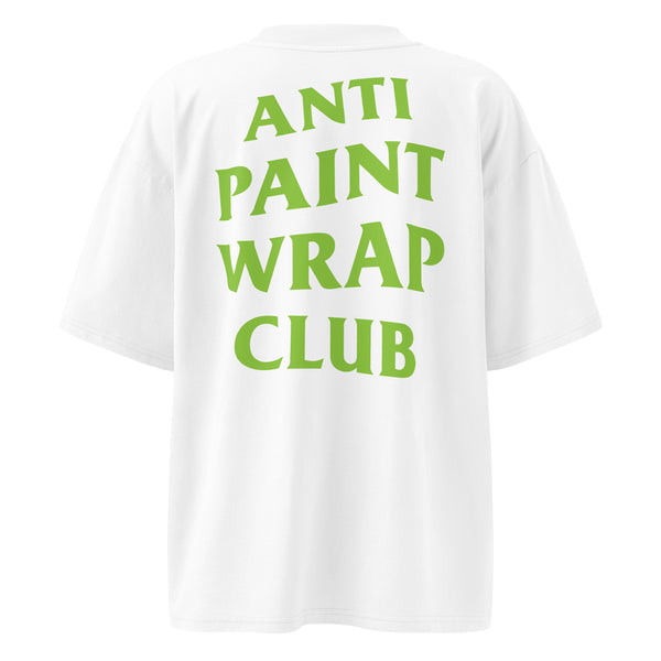 Anti Paint Wrap Club Tee — White oversized t-shirt, back view