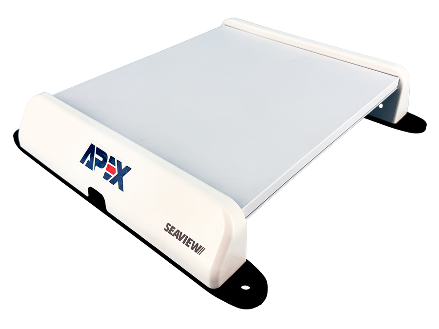 Seaview APEX APXMDM Starlink Mini surface mount kit shown at an angle on a white background