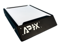 Seaview APEX APXMRM black powder-coated Starlink Mini roof mount shown at an angle on a white background