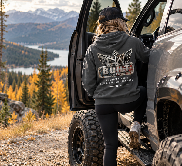 CW Built Hoodie worn in a lifestyle photo
