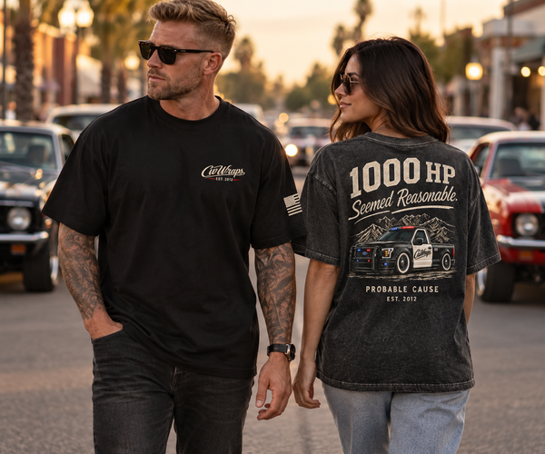 Probable Cause - 1000HP Seemed Reasonable Tee worn in a lifestyle photo