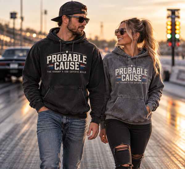 Probable Cause Hoodie worn in a lifestyle photo
