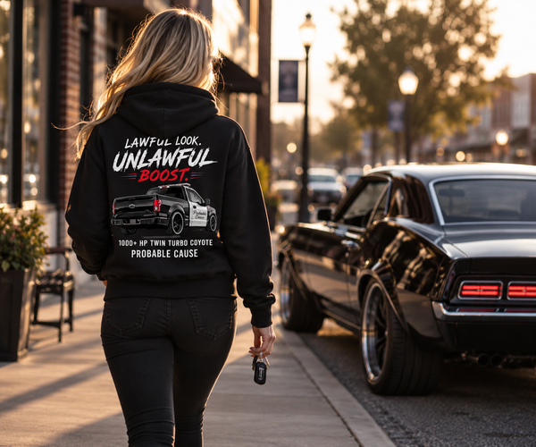 Probable Cause - Lawful Look Hoodie worn in a lifestyle photo