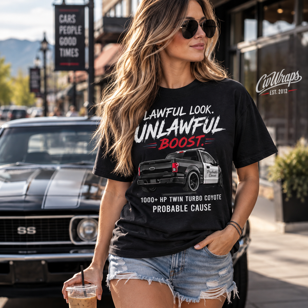 Probable Cause - Lawful Look Tee worn in a lifestyle photo
