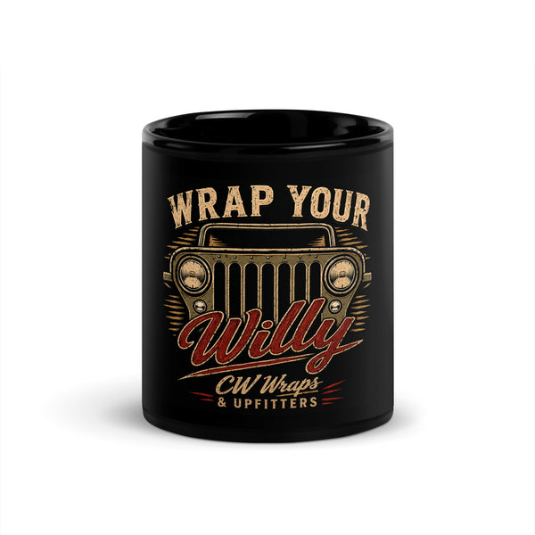 Wrap Your Willy Mug — Black 11oz glossy mug