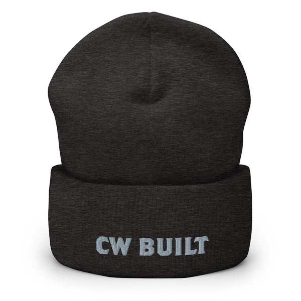 CW Built Beanie — Dark Grey cuffed beanie, front view